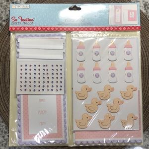 Baby Girl Invitation & Thank You Card Kit